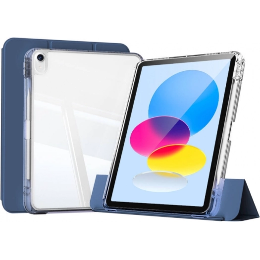 Apple iPad 10.9 2022 (10. Nesil) ​Kılıf Magnetik Ayrılabilen Airbagli Sliding Silikon Tablet Kapak - Lacivert