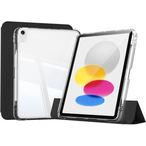 Apple iPad 10.9 2022 (10. Nesil) ​Kılıf Magnetik Ayrılabilen Airbagli Sliding Silikon Tablet Kapak - Siyah