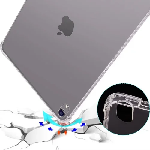 Apple iPad 10.9 2022 (10. Nesil) Kılıf Şeffaf Kenarları Airbag Anti-Shock Kılıf