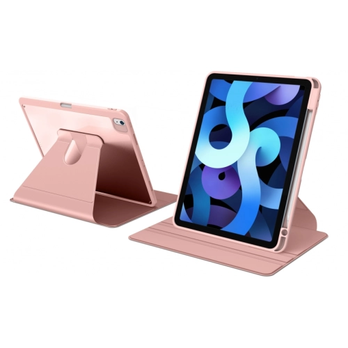 Apple iPad 10.9 2022 (10. Nesil) Tablet Kılıf Zore Nayn Dönebilen Standlı Kapak - Pembe