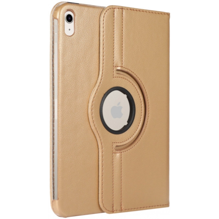 Apple iPad 10.9 2022 (10. Nesil) Tablet Kılıfı 360 Derece Dönebilen Standlı Kapak - Gold