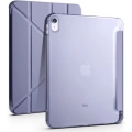Apple iPad 10.9 2022 (10. Nesil) Tablet Kılıfı Standlı Tri Folding Kalemlikli Silikon Smart Cover - Mor