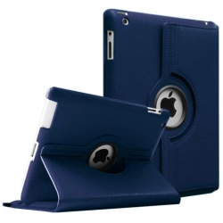 Apple iPad 2 Tablet Kılıfı 360 Derece Dönebilen Standlı Kapak - Lacivert