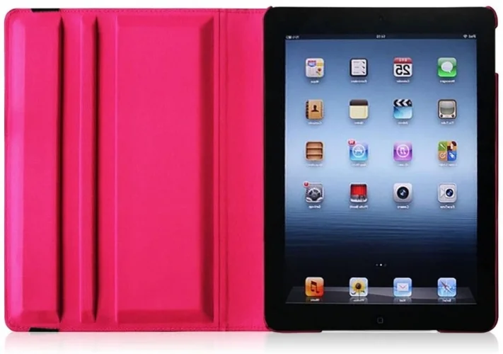 Apple iPad 3 Tablet Kılıfı 360 Derece Dönebilen Standlı Kapak - Mavi