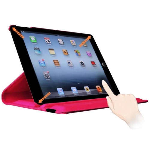 Apple iPad 3 Tablet Kılıfı 360 Derece Dönebilen Standlı Kapak - Siyah