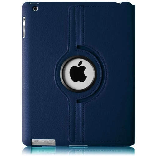Apple iPad 4 Tablet Kılıfı 360 Derece Dönebilen Standlı Kapak - Lacivert