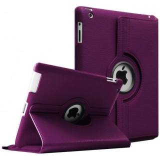 Apple iPad 4 Tablet Kılıfı 360 Derece Dönebilen Standlı Kapak - Mürdüm