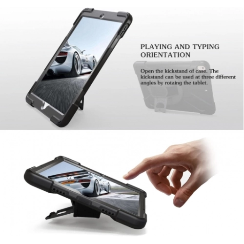 Apple iPad 5 Air 9.7 Kılıf Zore Defender Tablet Silikon - Siyah