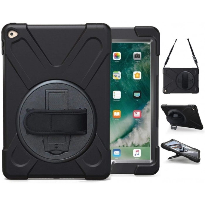 Apple iPad 6 Air 2 9.7 Kılıf Zore Defender Tablet Silikon - Siyah