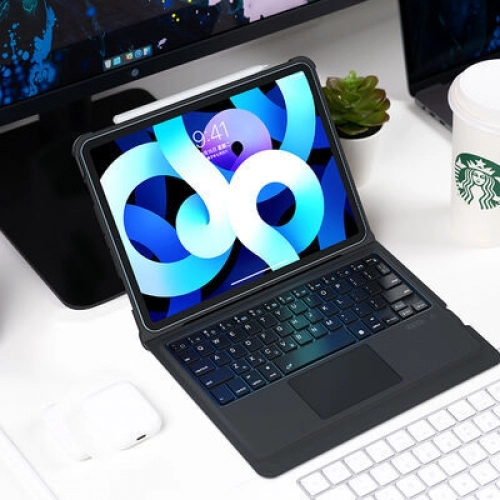 Apple iPad Air 10.9 2022 (5.Nesil) Benks Multifunctional Kablosuz Klavyeli Kılıf - Siyah