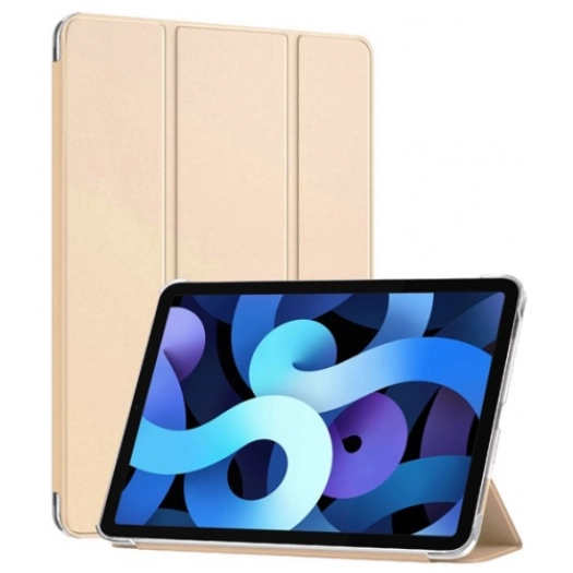 Apple iPad Air 10.9 2022 (5.Nesil) Tablet Kılıfı 1-1 Standlı Smart Cover Kapak - Gold