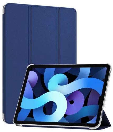 Apple iPad Air 10.9 2022 (5.Nesil) Tablet Kılıfı 1-1 Standlı Smart Cover Kapak - Lacivert