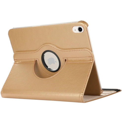 Apple iPad Air 10.9 2022 (5.Nesil) Tablet Kılıfı 360 Derece Dönebilen Standlı Kapak - Gold