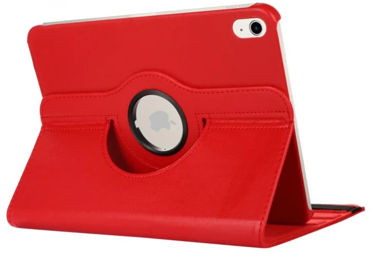 Apple iPad Air 10.9 2022 (5.Nesil) Tablet Kılıfı 360 Derece Dönebilen Standlı Kapak - Kırmızı