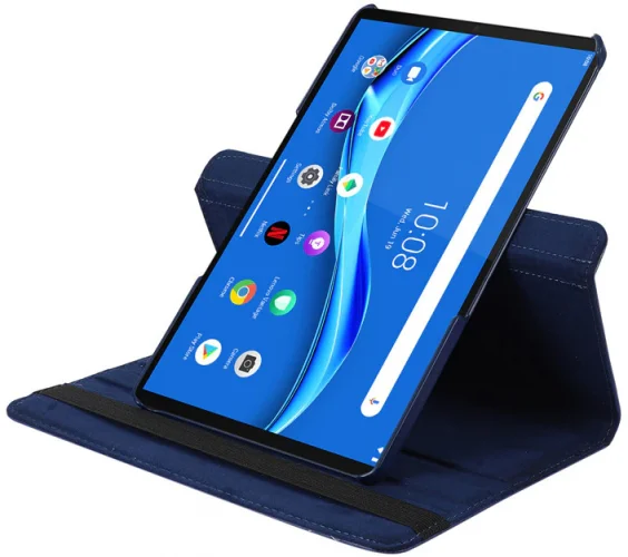 Apple iPad Air 10.9 2022 (5.Nesil) Tablet Kılıfı 360 Derece Dönebilen Standlı Kapak - Mavi