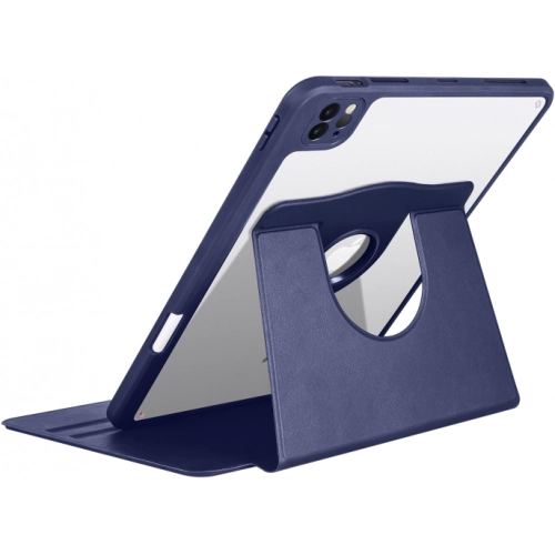 Apple iPad Air 10.9 2022 (5.Nesil) Tablet Kılıfı Termik Kalem Bölmeli Dönebilen Standlı Kapak - Lacivert