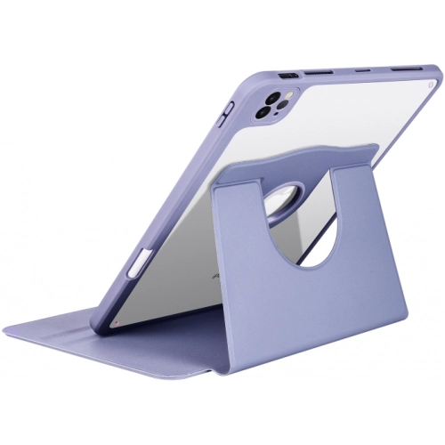 Apple iPad Air 10.9 2022 (5.Nesil) Tablet Kılıfı Termik Kalem Bölmeli Dönebilen Standlı Kapak - Lavanta Gri
