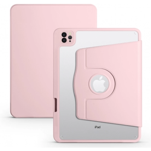 Apple iPad Air 10.9 2022 (5.Nesil) Tablet Kılıfı Termik Kalem Bölmeli Dönebilen Standlı Kapak - Pembe