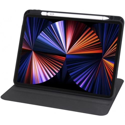 Apple iPad Air 10.9 2022 (5.Nesil) Tablet Kılıfı Termik Kalem Bölmeli Dönebilen Standlı Kapak - Siyah