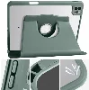 Apple iPad Air 10.9 2022 (5.Nesil) Tablet Kılıfı Termik Kalem Bölmeli Dönebilen Standlı Kapak - Yeşil