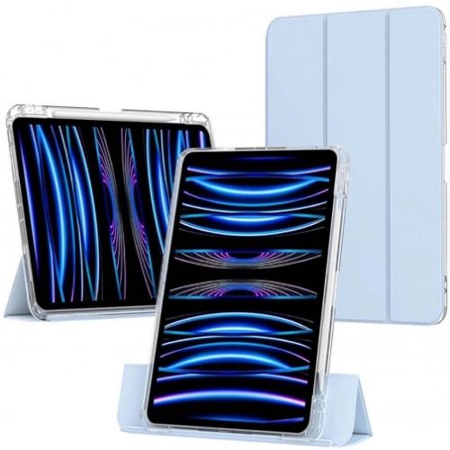 Apple iPad Air 11 2024 Kılıf Magnetik Ayrılabilen Airbagli Sliding Silikon Tablet Kapak - Açık Yeşil