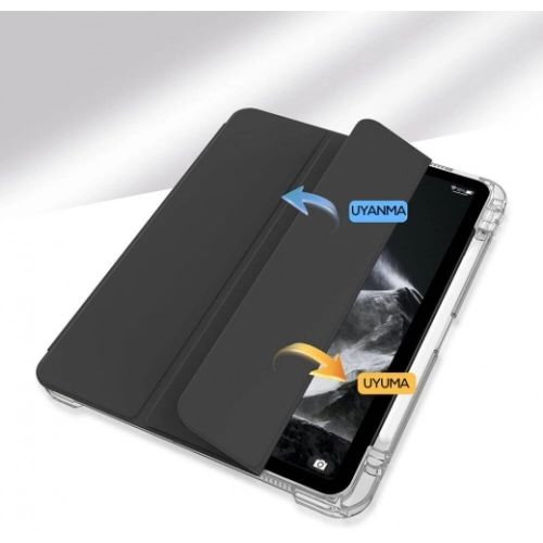 Apple iPad Air 11 2024 Kılıf Magnetik Ayrılabilen Airbagli Sliding Silikon Tablet Kapak - Açık Yeşil