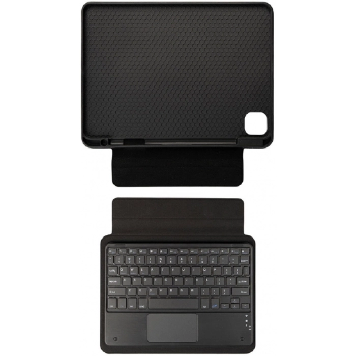 Apple iPad Air 11 2024 Klavyeli Kılıf Zore Border Keyboard Bluetooh Bağlantılı Standlı Tablet Kılıfı - Siyah