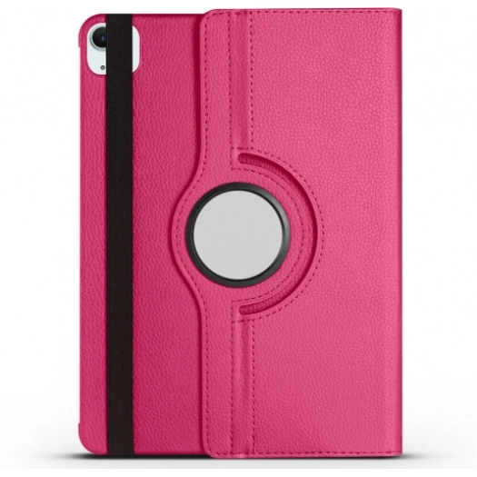 Apple iPad Air 11 2024 Tablet Kılıfı 360 Derece Dönebilen Standlı Kapak - Pembe Koyu