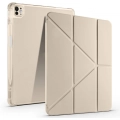 Apple iPad Air 11 2024 Tablet Kılıfı Standlı Tri Folding Kalemlikli Silikon Smart Cover - Gold
