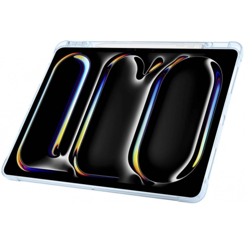 Apple iPad Air 11 2024 Tablet Kılıfı Standlı Tri Folding Kalemlikli Silikon Smart Cover - Lila