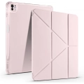 Apple iPad Air 11 2024 Tablet Kılıfı Standlı Tri Folding Kalemlikli Silikon Smart Cover - Rose Gold