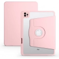 Apple iPad Air 11 2024 Tablet Kılıfı Termik Kalem Bölmeli Dönebilen Standlı Kapak - Pembe