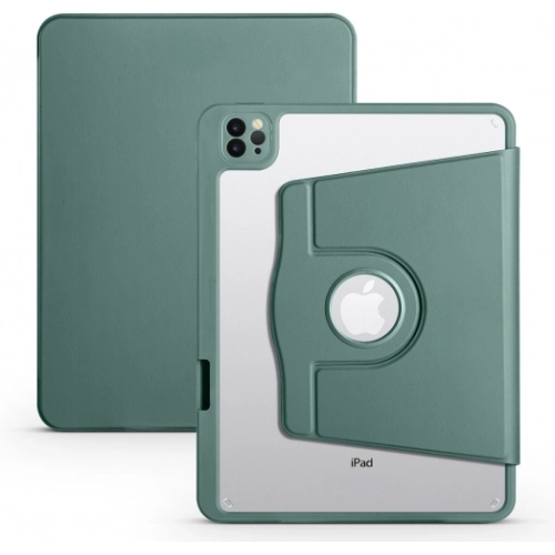 Apple iPad Air 11 2024 Tablet Kılıfı Termik Kalem Bölmeli Dönebilen Standlı Kapak - Siyah