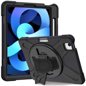 Apple iPad Air 11 2025 Kılıf Zore Defender Boyun Askılı Tablet Silikon - Siyah