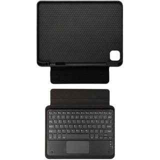 Apple iPad Air 11 2025 Klavyeli Kılıf Zore Border Keyboard Bluetooh Bağlantılı Standlı Tablet Kılıfı - Siyah