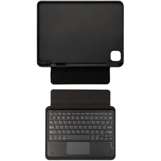 Apple iPad Air 11 2025 Klavyeli Kılıf Zore Border Keyboard Bluetooh Bağlantılı Standlı Tablet Kılıfı - Siyah