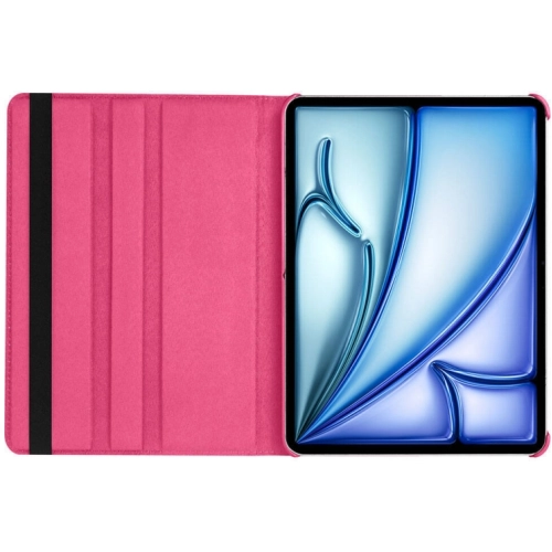 Apple iPad Air 11 2025 Tablet Kılıfı 360 Derece Dönebilen Standlı Kapak - Pembe Koyu