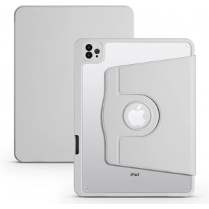 Apple iPad Air 11 2025 Tablet Kılıfı Termik Kalem Bölmeli Dönebilen Standlı Kapak - Gri