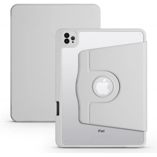Apple iPad Air 11 2025 Tablet Kılıfı Termik Kalem Bölmeli Dönebilen Standlı Kapak - Gri