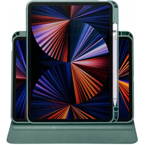 Apple iPad Air 11 2025 Tablet Kılıfı Termik Kalem Bölmeli Dönebilen Standlı Kapak - Siyah