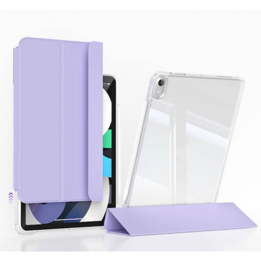 Apple iPad Air 13 2024 ​Kılıf Magnetik Ayrılabilen Airbagli Sliding Silikon Tablet Kapak - Lavender