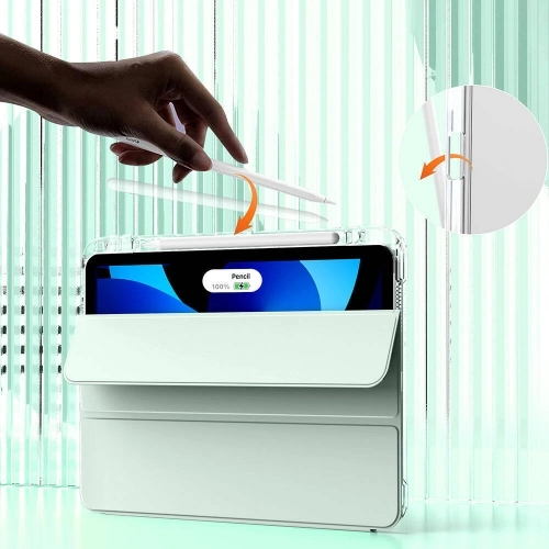 Apple iPad Air 13 2024 Kılıf Magnetik Ayrılabilen Airbagli Sliding Silikon Tablet Kapak - Mavi Açık