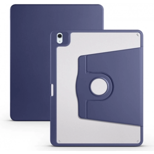 Apple iPad Air 13 2024 Tablet Kılıfı Termik Kalem Bölmeli Dönebilen Standlı Kapak - Lacivert