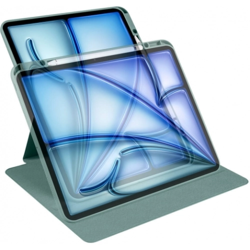 Apple iPad Air 13 2024 Tablet Kılıfı Termik Kalem Bölmeli Dönebilen Standlı Kapak - Lavanta Grisi