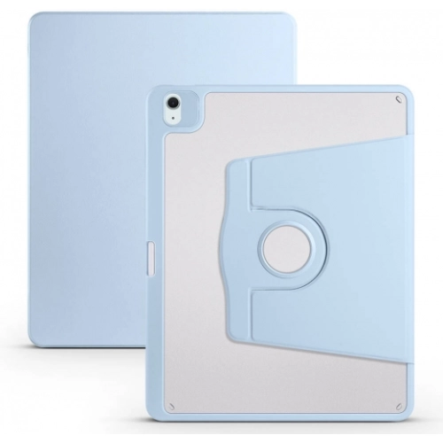 Apple iPad Air 13 2024 Tablet Kılıfı Termik Kalem Bölmeli Dönebilen Standlı Kapak - Lila