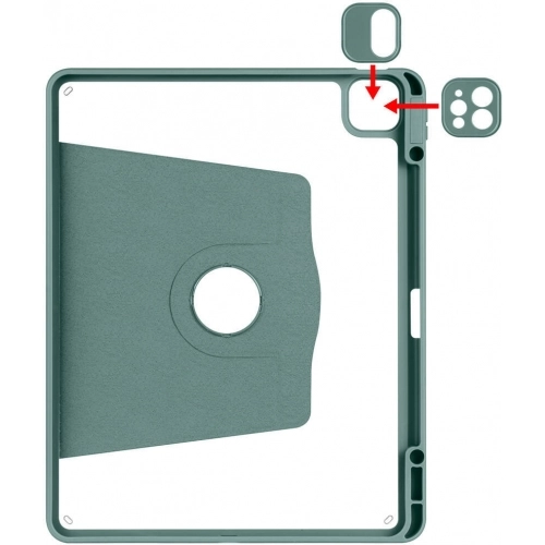 Apple iPad Air 13 2024 Tablet Kılıfı Termik Kalem Bölmeli Dönebilen Standlı Kapak - Pembe