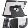 Apple iPad Air 13 2024 Tablet Kılıfı Termik Kalem Bölmeli Dönebilen Standlı Kapak - Siyah