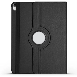 Apple iPad Air 13 2024 Tablet Kılıfı 360 Derece Dönebilen Standlı Kapak - Siyah
