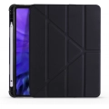 Apple iPad Air 4 10.9 inç 2020  Tablet Kılıfı Standlı Tri Folding Kalemlikli Silikon Smart Cover - Siyah
