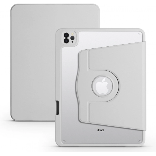 Apple iPad Air 4 10.9 inç 2020  Tablet Kılıfı Termik Kalem Bölmeli Dönebilen Standlı Kapak - Gri